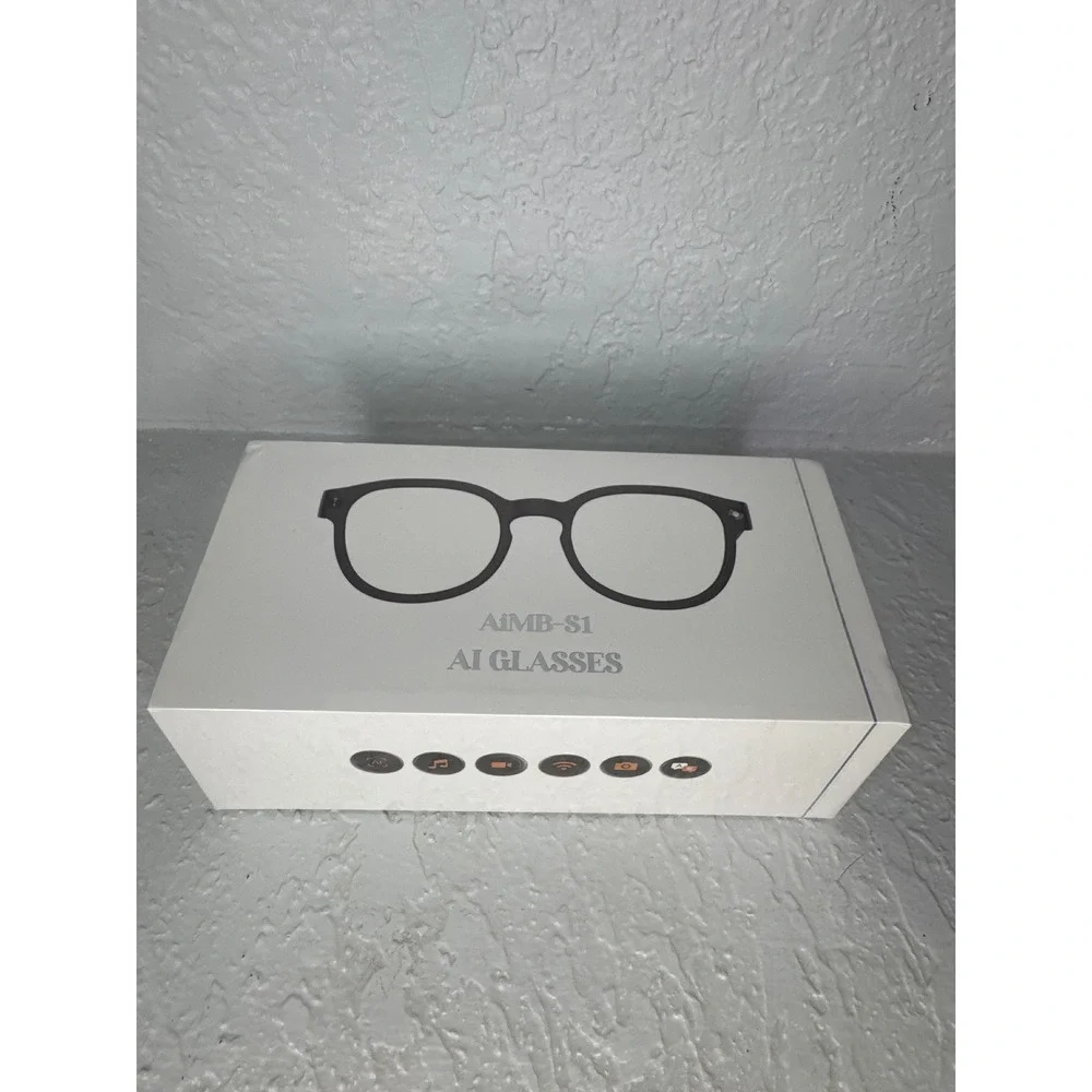 AiMBS1 AI Smart Glasses Unisex OS Black New Smart Eyewear Bluetooth Camera Audio